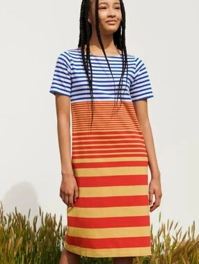 Marni For Uniqlo Striped Short Sleeve Dress